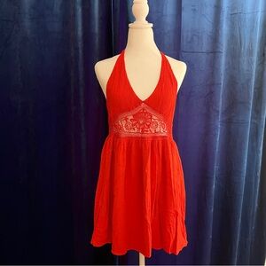 Forever 21 Vibrant Orange Halter Dress